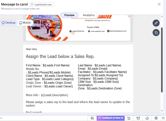 Zoho CRM Email Notification for Lead Assignment
