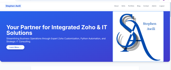 Personal Portfolio Website with CMS & Blog (Built with Python, Tailwind, PostgreSQL)