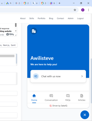 Zoho SalesIQ Integration with Next.js Website