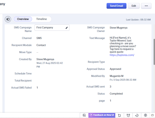 Zoho CRM Integration with Africa’s Talking SMS Gateway